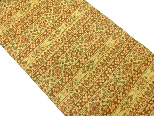 JAPANESE FUKURO OBI / WOVEN FLOWER ARABESQUE